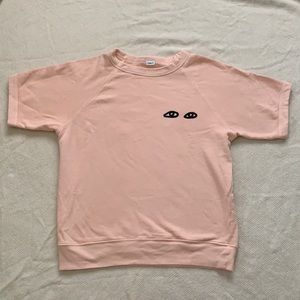 CLARE V Light Pink Signature Eyes T-Sweatshirt